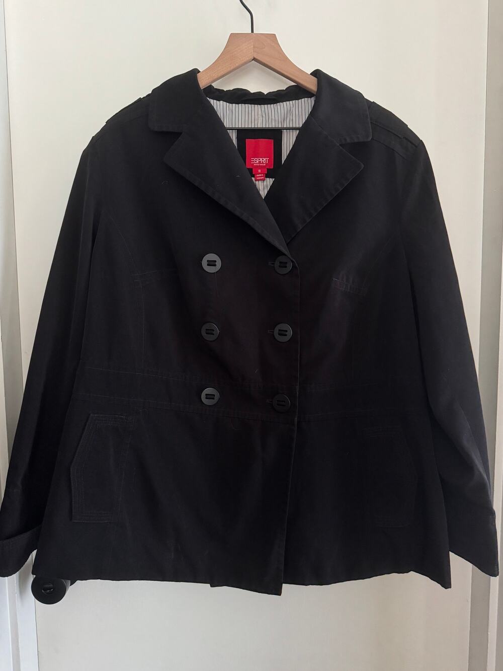 Y2K ESPRIT black double breasted peacoat - 2x